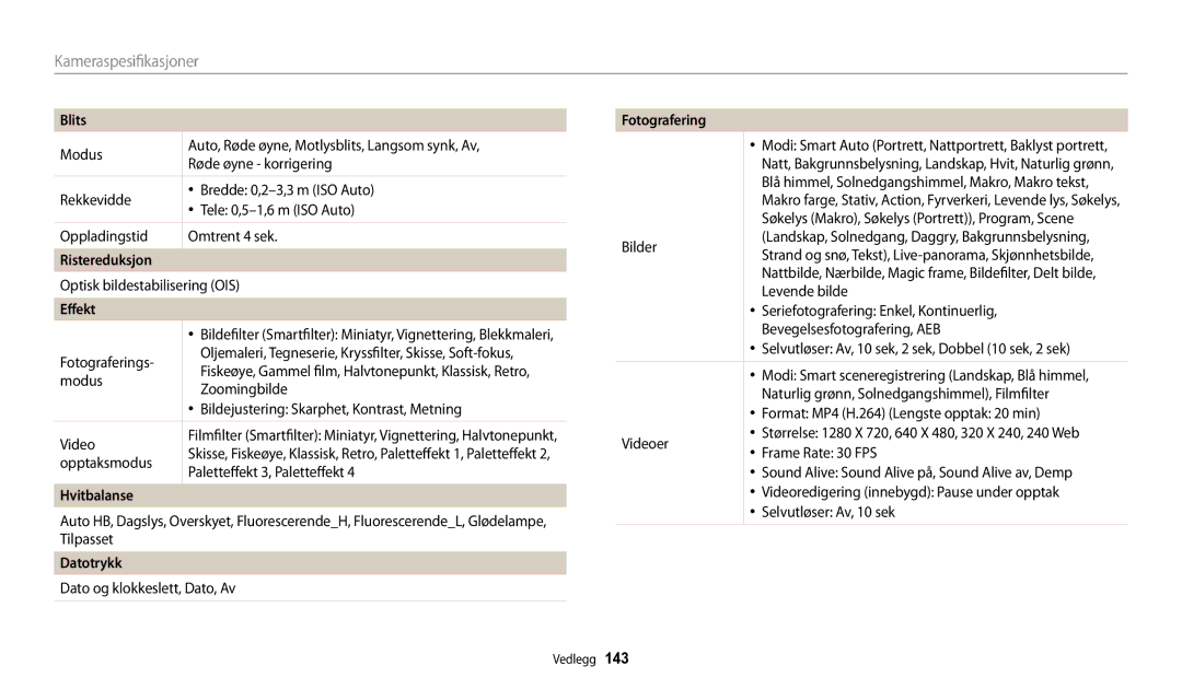 Samsung EC-WB30FZBPLE2, EC-WB30FZBPPE2, EC-WB31FZBPBE2, EC-WB31FZBPWE2, EC-WB32FZBDWE2 manual Ristereduksjon, Datotrykk 