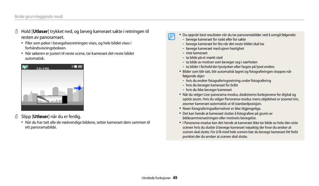 Samsung EC-WB30FZBPBE2 manual Slipp Utløser når du er ferdig, Noen fotograferingsalternativer er ikke tilgjengelige 