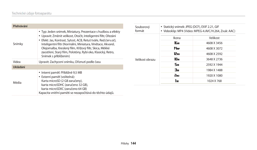 Samsung EC-WB30FZBPWE3, EC-WB30FZBPBE3, EC-WB30FZBPLE3, EC-WB30FZBPRE3, EC-WB30FZBPPE3 manual Přehrávání, Ukládání 