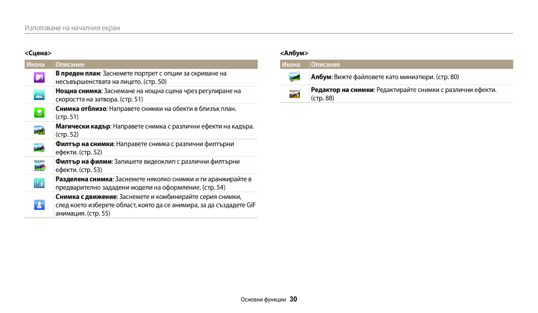 Samsung EC-WB30FZBPBE3, EC-WB30FZBPWE3, EC-WB30FZBPLE3 manual Сцена, Албум 