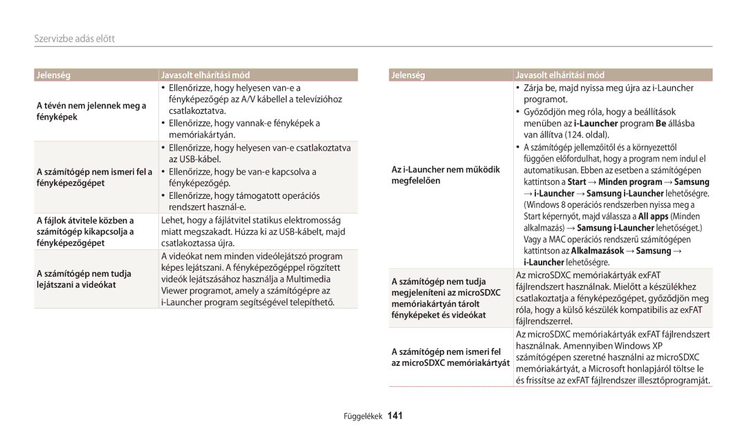 Samsung EC-WB32FZBDWE3 Fájlok átvitele közben a, Számítógép kikapcsolja a, Számítógép nem tudja, Lejátszani a videókat 