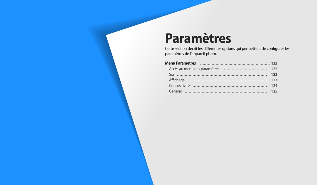 Samsung EC-WB30FZBPRFR, EC-WB32FZBDLFR, EC-WB32FZBDWFR, EC-WB32FZBDRFR, EC-WB30FZBPWFR, EC-WB32FZBDBFR manual Paramètres 