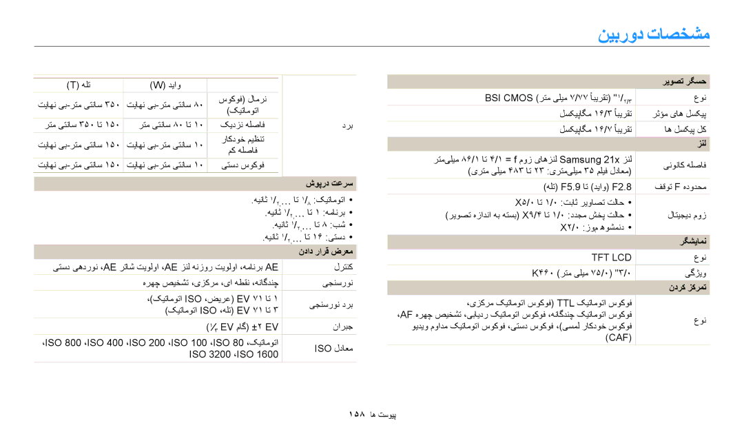 Samsung EC-WB350FBPWDZ, EC-WB350FBDUJO, EC-WB350FBDWM3, EC-WB350FBPBM3, EC-WB350FDPBIR, EC-WB50FZDDWME manual نیبرود تاصخشم 