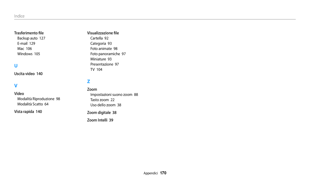 Samsung EC-WB350FBPUE1, EC-WB350FBPBE1 manual Backup auto Mail Mac Windows, Modalità Riproduzione 98 Modalità Scatto 