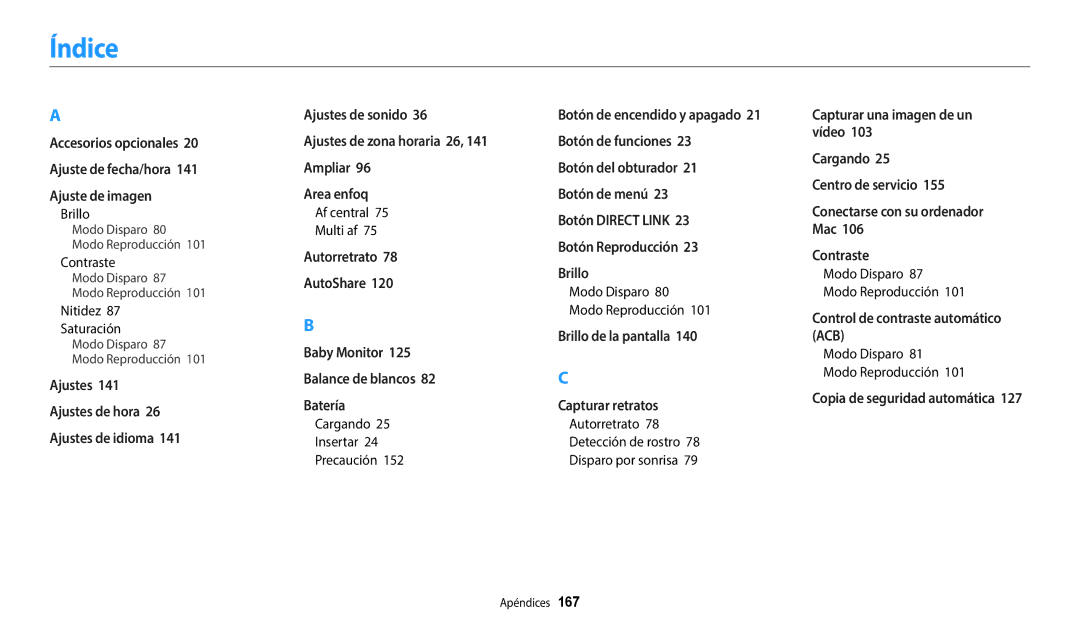 Samsung EC-WB350FBPBE1, EC-WB50FZBPWE1, EC-WB350FBPWE1, EC-WB352FBDBE1, EC-WB50FZBPBE1, EC-WB350FBPNE1, EC-WB352FBDWE1 Índice 