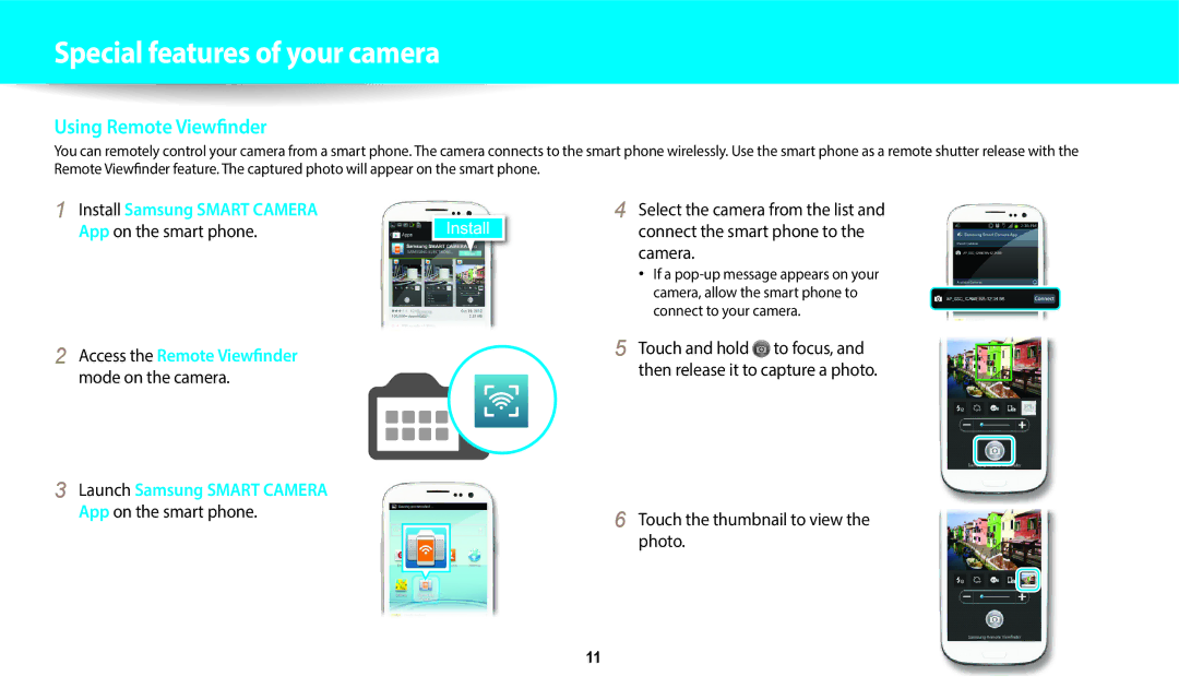 Samsung EC-WB50FZBPBE1, EC-WB350FBPBFR, EC-WB50FZBPBFR manual App on the smart phone, Touch the thumbnail to view the photo 