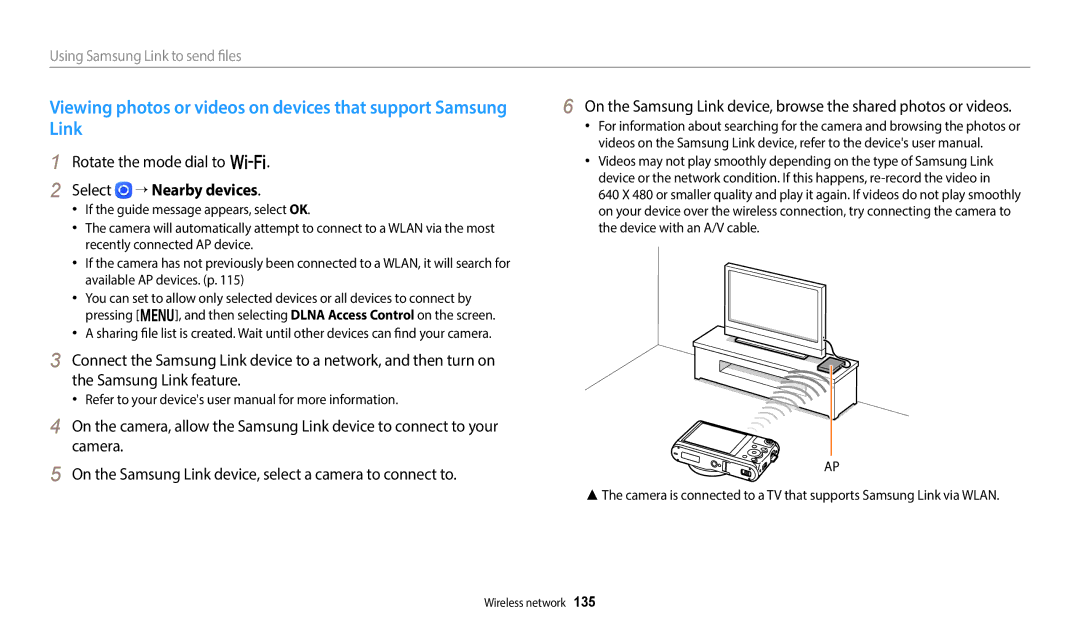 Samsung EC-WB50FZDDBZA, EC-WB350FBPBFR, EC-WB50FZBPBFR, EC-WB352FBDWFR, EC-WB352FBDBFR, EC-WB350FBPWFR Select → Nearby devices 