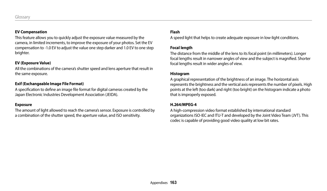 Samsung EC-WB50FZDDWZA EV Compensation, EV Exposure Value, Exif Exchangeable Image File Format, Focal length, Histogram 