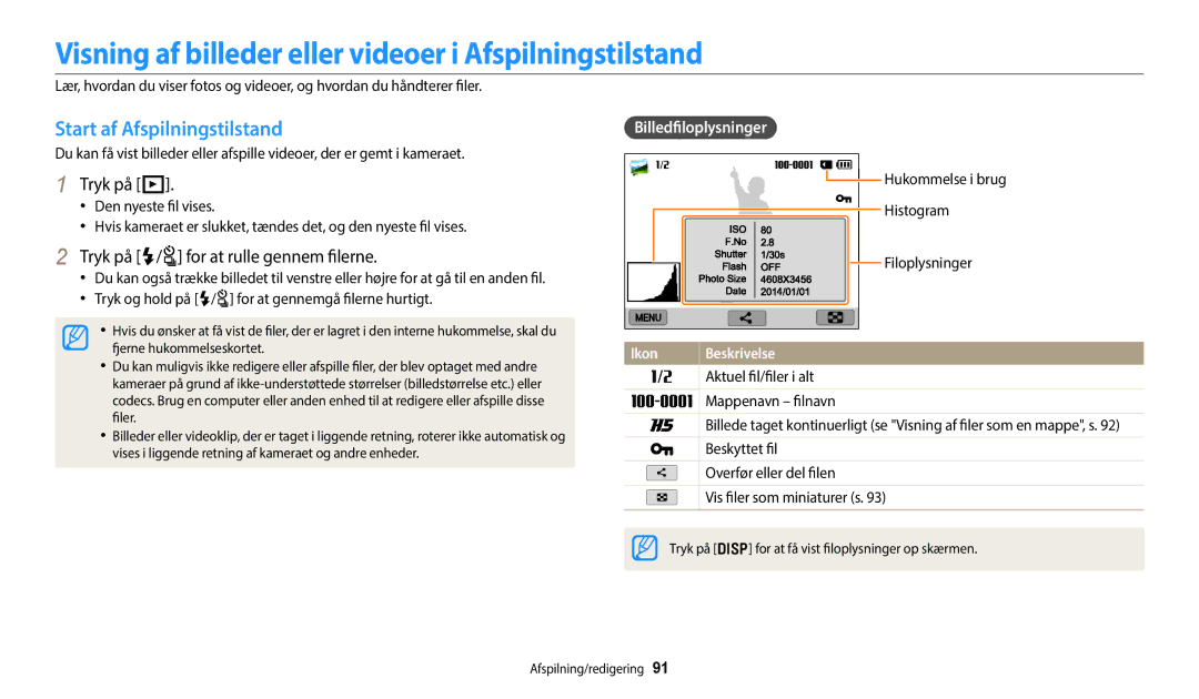 Samsung EC-WB350FBPRE2 Visning af billeder eller videoer i Afspilningstilstand, Start af Afspilningstilstand, Tryk på P 