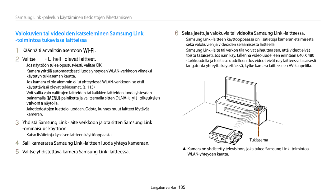 Samsung EC-WB50FZBPWE2 manual Valitse → Lähellä olevat laitteet, Katso lisätietoja kyseisen laitteen käyttöoppaasta 