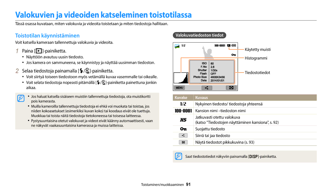 Samsung EC-WB350FBPRE2 Valokuvien ja videoiden katseleminen toistotilassa, Toistotilan käynnistäminen, Paina P-painiketta 