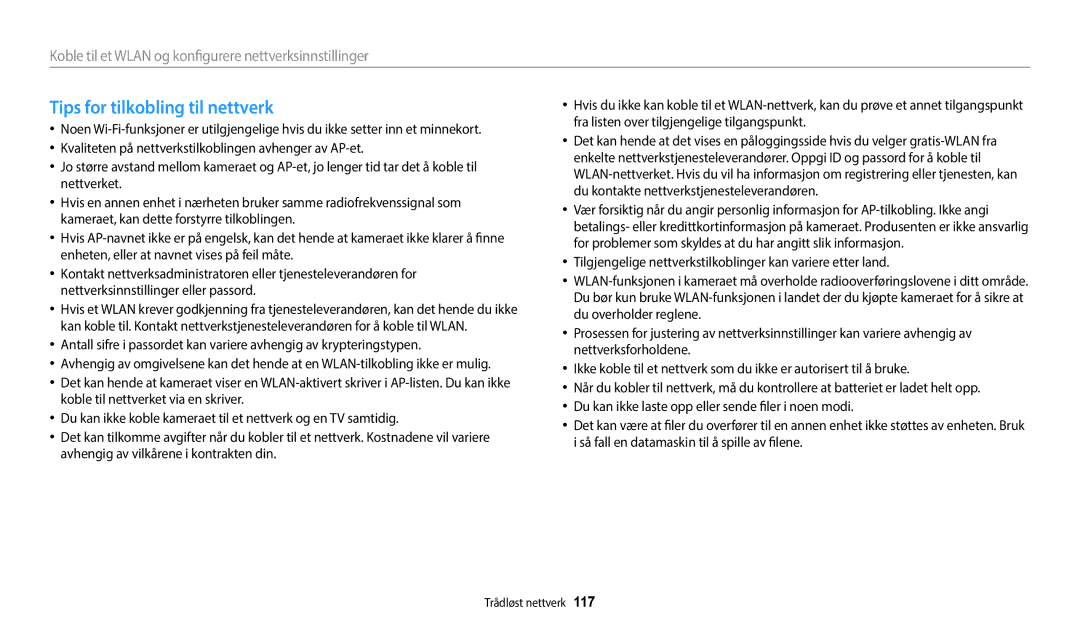 Samsung EC-WB352FBDBE2, EC-WB350FBPWE2 manual Tips for tilkobling til nettverk, Så fall en datamaskin til å spille av filene 