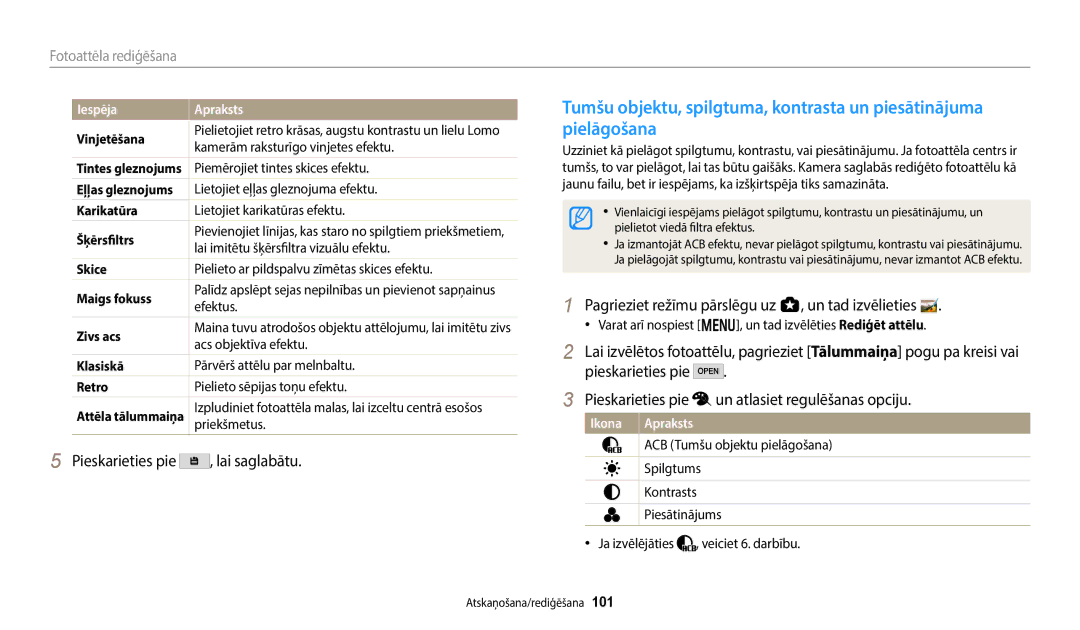 Samsung EC-WB350FBPNE2, EC-WB350FBPWE2, EC-WB50FZBPBE2 Eļļas gleznojums, Lietojiet karikatūras efektu, Acs objektīva efektu 