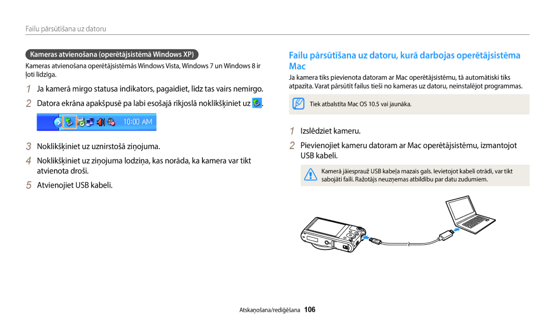 Samsung EC-WB50FZBPRE2, EC-WB350FBPWE2, EC-WB50FZBPBE2, EC-WB350FBPRE2 manual Kameras atvienošana operētājsistēmā Windows XP 