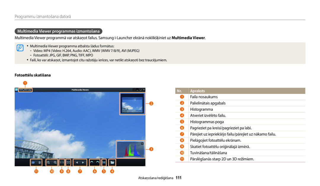 Samsung EC-WB352FBDWE2, EC-WB350FBPWE2 Multimedia Viewer programmas izmantošana, Fotoattēlu skatīšana, Faila nosaukums 