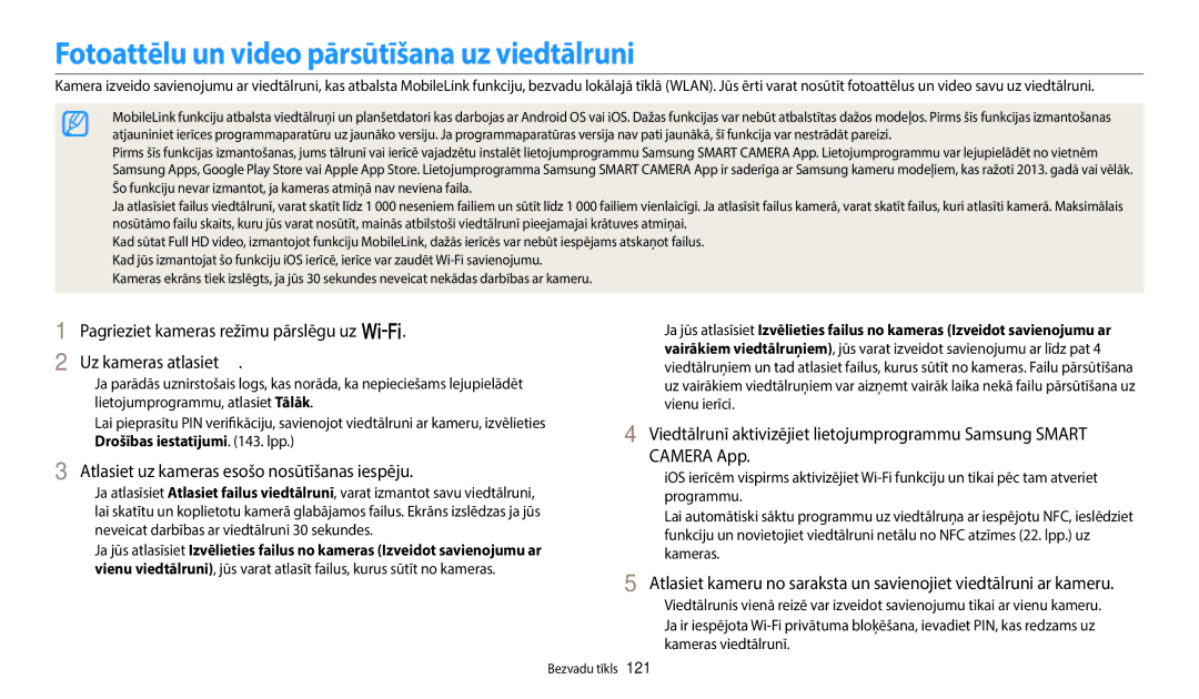 Samsung EC-WB350FBPBE2 manual Fotoattēlu un video pārsūtīšana uz viedtālruni, Atlasiet uz kameras esošo nosūtīšanas iespēju 