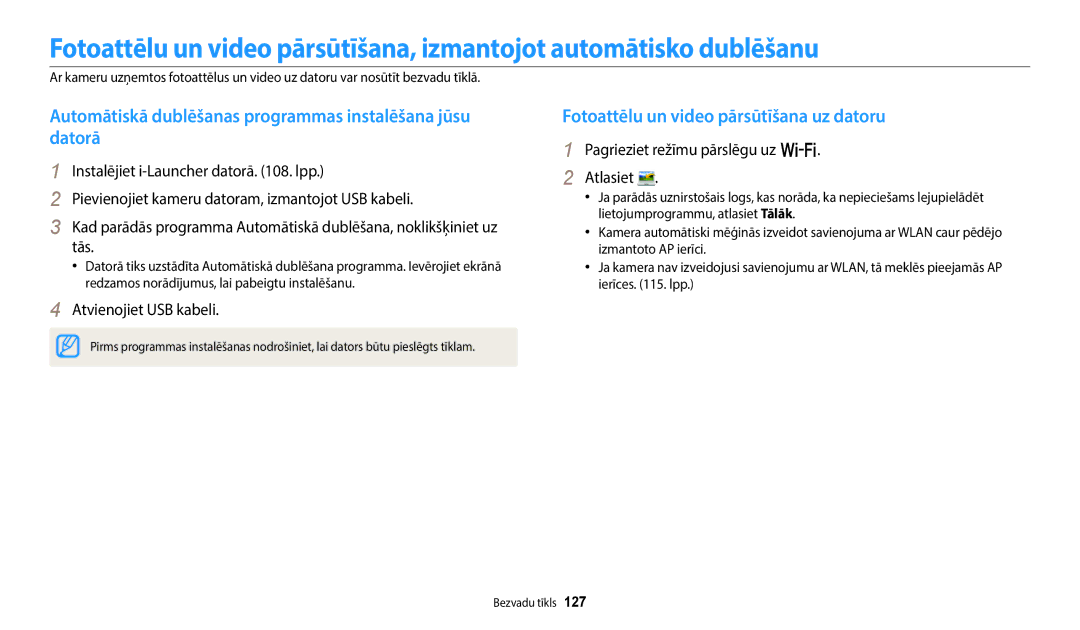 Samsung EC-WB350FBPRE2 Automātiskā dublēšanas programmas instalēšana jūsu datorā, Pagrieziet režīmu pārslēgu uz w Atlasiet 