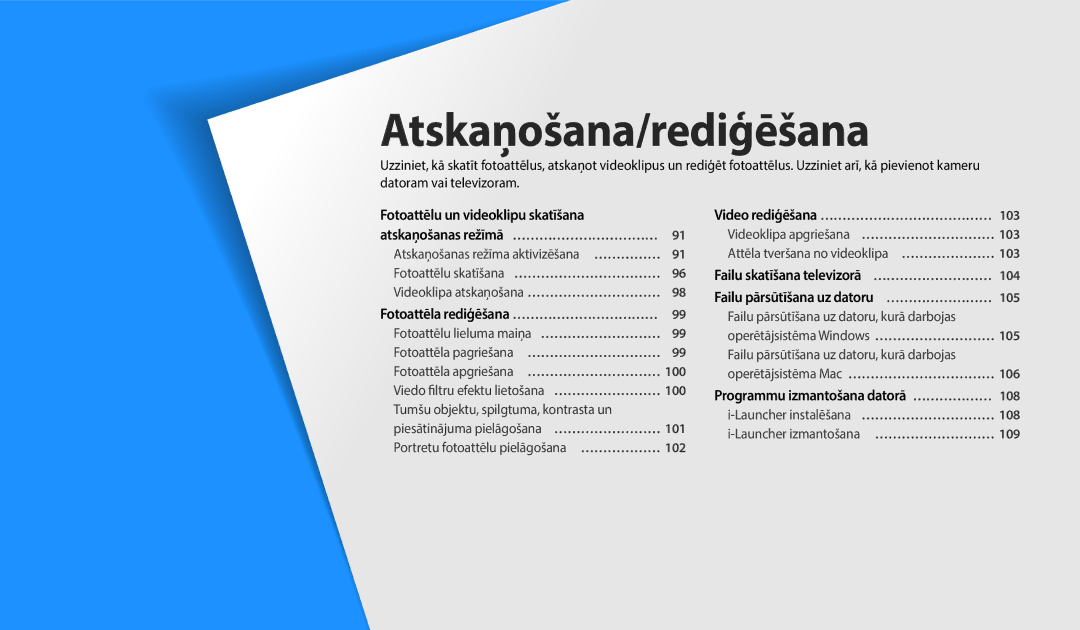 Samsung EC-WB50FZBPBE2, EC-WB350FBPWE2, EC-WB350FBPRE2, EC-WB350FBPNE2, EC-WB352FBDWE2, EC-WB350FBPBE2 Atskaņošana/rediģēšana 