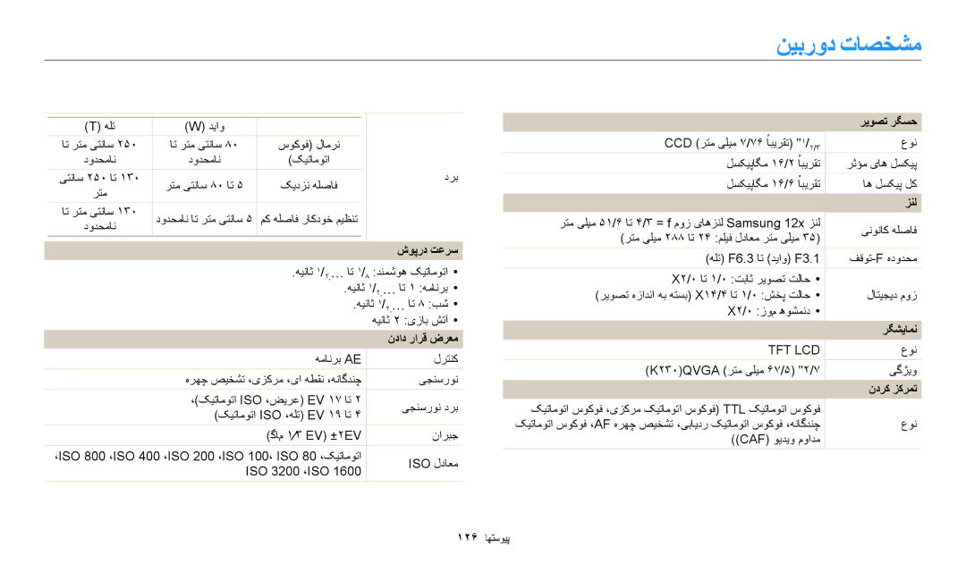 Samsung EC-WB35FZDPWME, EC-WB35FZBDWSA, EC-WB35FZBDBJO, EC-WB35FZBPRDZ, EC-WB35FZBPWDZ, EC-WB35FZDDRZA manual نیبرود تاصخشم 