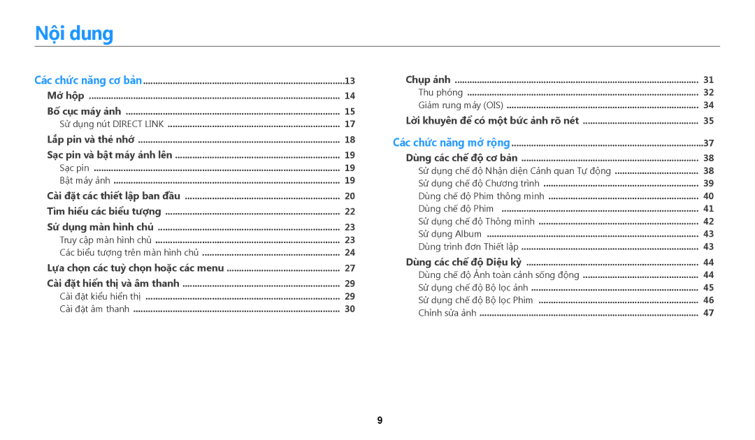 Samsung EC-WB35FZBDWVN manual Nội dung 