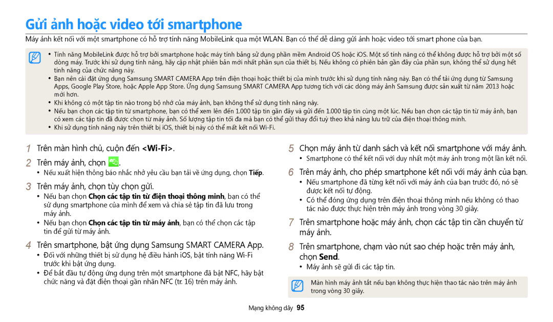 Samsung EC-WB35FZBDWVN manual Gửi ảnh hoặc video tới smartphone 