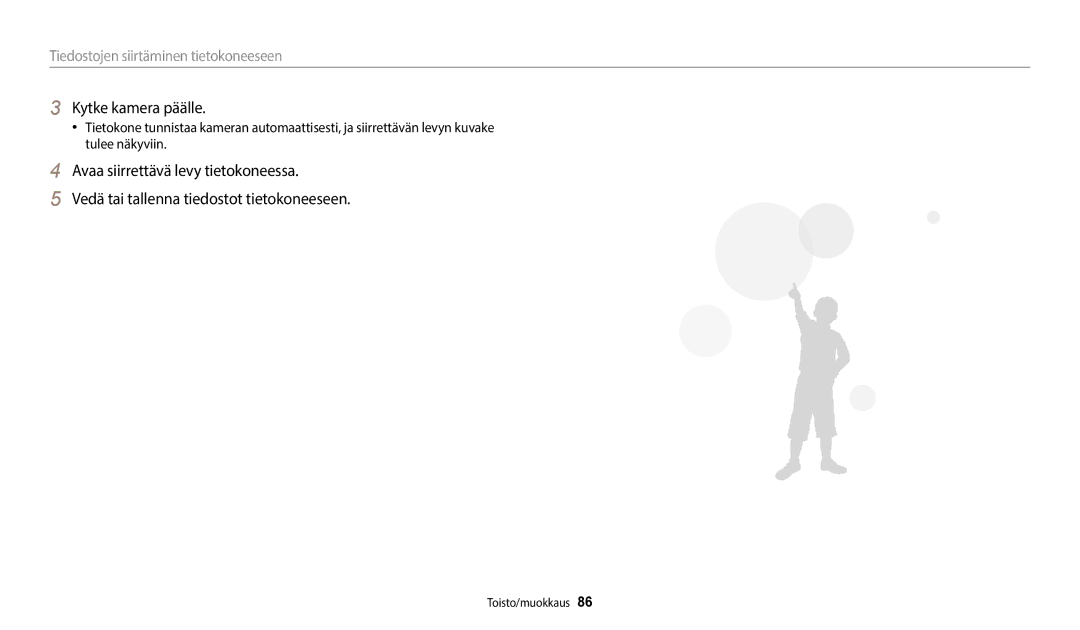 Samsung EC-WB35FZBPWE2, EC-WB35FZBPBE2, EC-WB35FZBPLE2, EC-WB35FZBPRE2 manual Kytke kamera päälle 