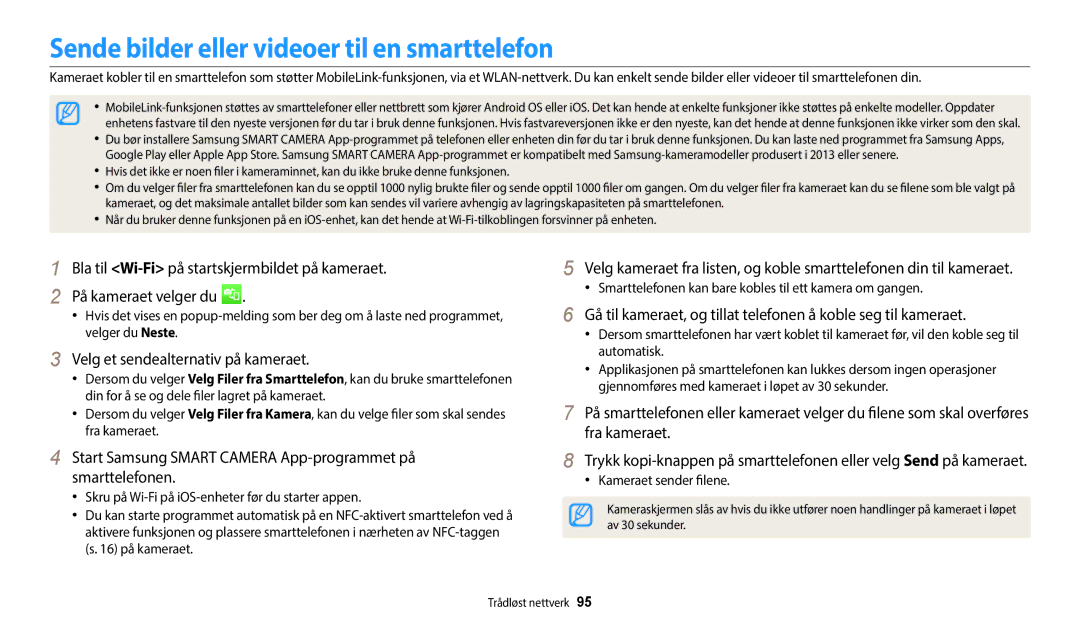 Samsung EC-WB35FZBPBE2, EC-WB35FZBPLE2 Sende bilder eller videoer til en smarttelefon, Velg et sendealternativ på kameraet 