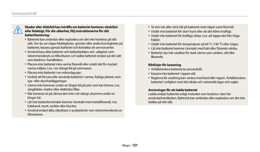 Samsung EC-WB35FZBPRE2, EC-WB35FZBPBE2, EC-WB35FZBPLE2 manual Riktlinjer för kassering, Anvisningar för att ladda batteriet 