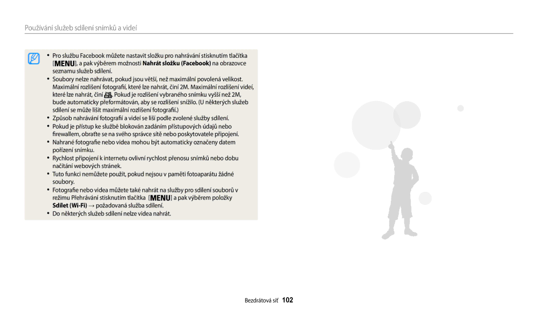 Samsung EC-WB35FZBPLE3, EC-WB35FZBPBE3, EC-WB35FZBPWE3 manual Používání služeb sdílení snímků a videí, Seznamu služeb sdílení 