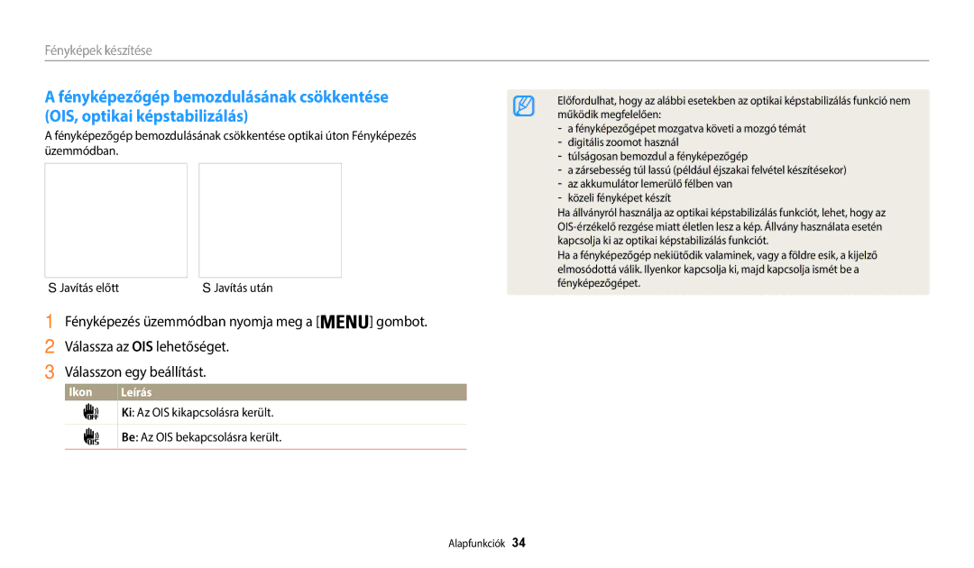 Samsung EC-WB35FZBPLE3, EC-WB35FZBPBE3, EC-WB35FZBPWE3, EC-WB35FZBPRE3 manual Működik megfelelően 