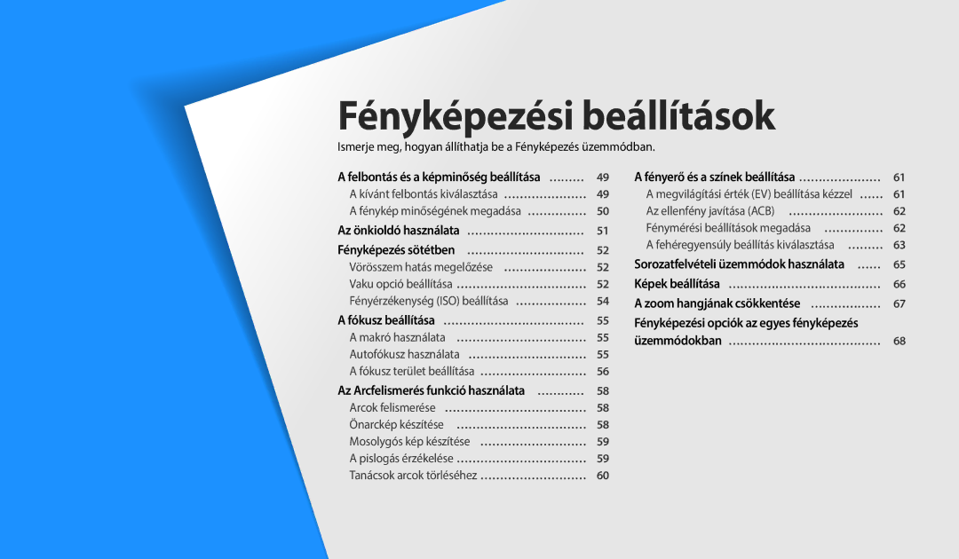 Samsung EC-WB35FZBPWE3 manual Ismerje meg, hogyan állíthatja be a Fényképezés üzemmódban, Fókusz beállítása … ……………………………… 