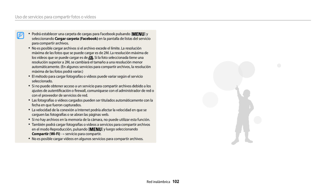 Samsung EC-WB35FZBPWE1, EC-WB37FZBDWE1, EC-WB35FZBPBE1, EC-WB35FZBPLE1 manual Uso de servicios para compartir fotos o vídeos 
