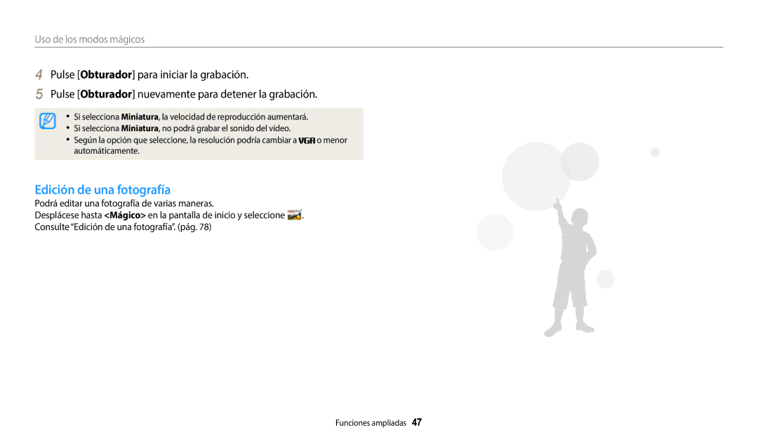 Samsung EC-WB37FZBDWE1, EC-WB35FZBPWE1, EC-WB35FZBPBE1, EC-WB35FZBPLE1, EC-WB37FZBDLE1 manual Edición de una fotografía 