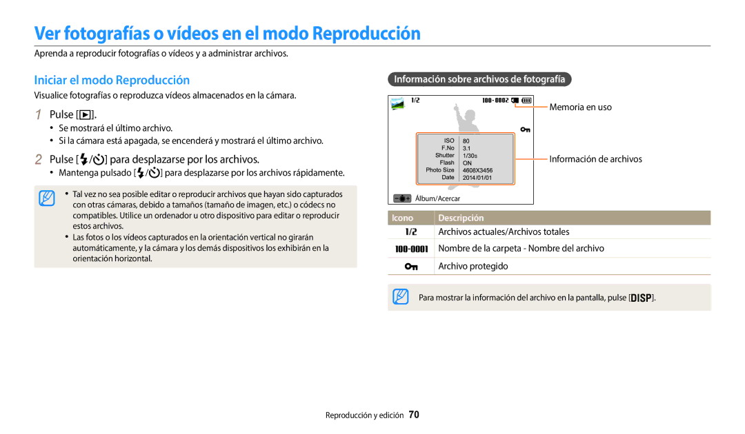 Samsung EC-WB37FZBDBE1, EC-WB37FZBDWE1 manual Ver fotografías o vídeos en el modo Reproducción, Iniciar el modo Reproducción 