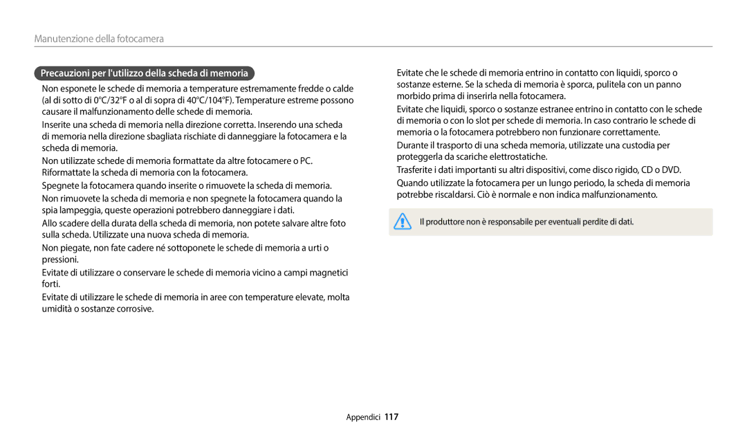 Samsung EC-WB35FZBPWE1, EC-WB37FZBDWE1, EC-WB35FZBPBE1 manual Precauzioni per lutilizzo della scheda di memoria 