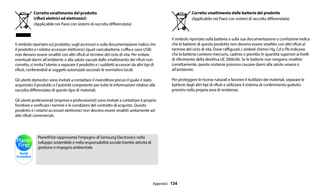 Samsung EC-WB37FZBDWE1, EC-WB35FZBPWE1, EC-WB35FZBPBE1 manual Applicabile nei Paesi con sistemi di raccolta differenziata 