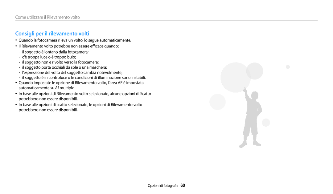 Samsung EC-WB35FZBPWE1, EC-WB37FZBDWE1, EC-WB35FZBPBE1 manual Consigli per il rilevamento volti 