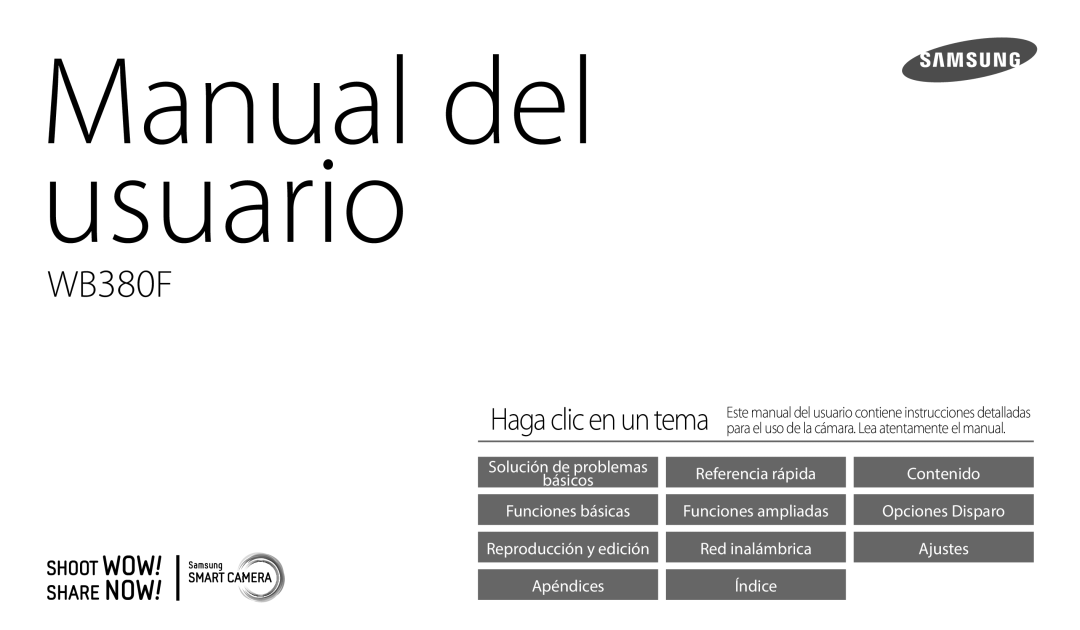 Samsung EC-WB380FBPBE1, EC-WB380FBPWE1 manual Manual del usuario 