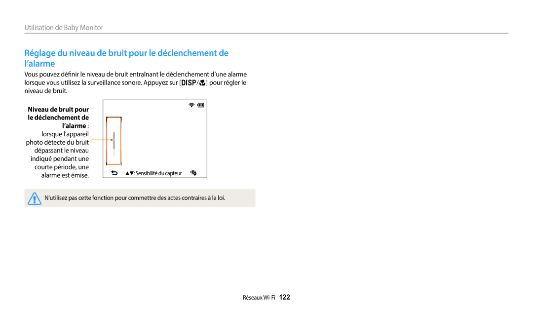 Samsung EC-WB380FBPWFR manual ’alarme, Lorsque l’appareil, Courte période, une, Alarme est émise 