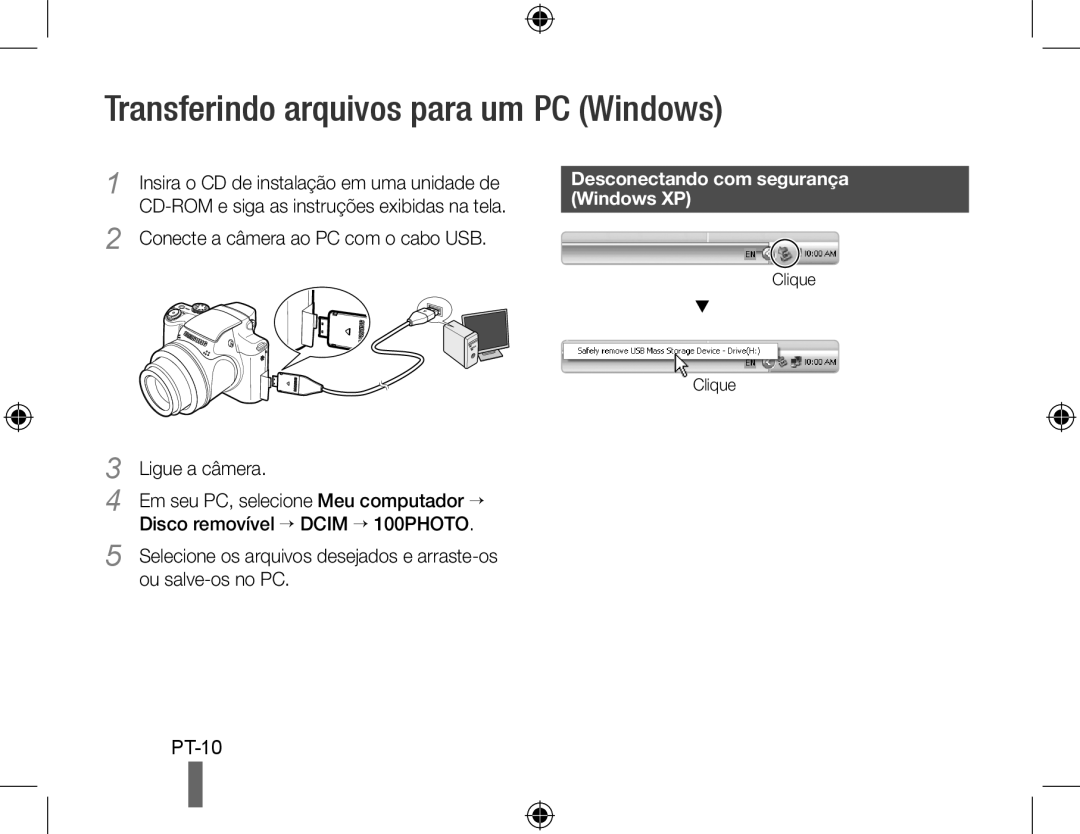 Samsung EC-WB5000BABFR, EC-WB5000BPBFR, EC-WB5000BPBE1, EC-WB5000BPBIT Transferindo arquivos para um PC Windows, Windows XP 