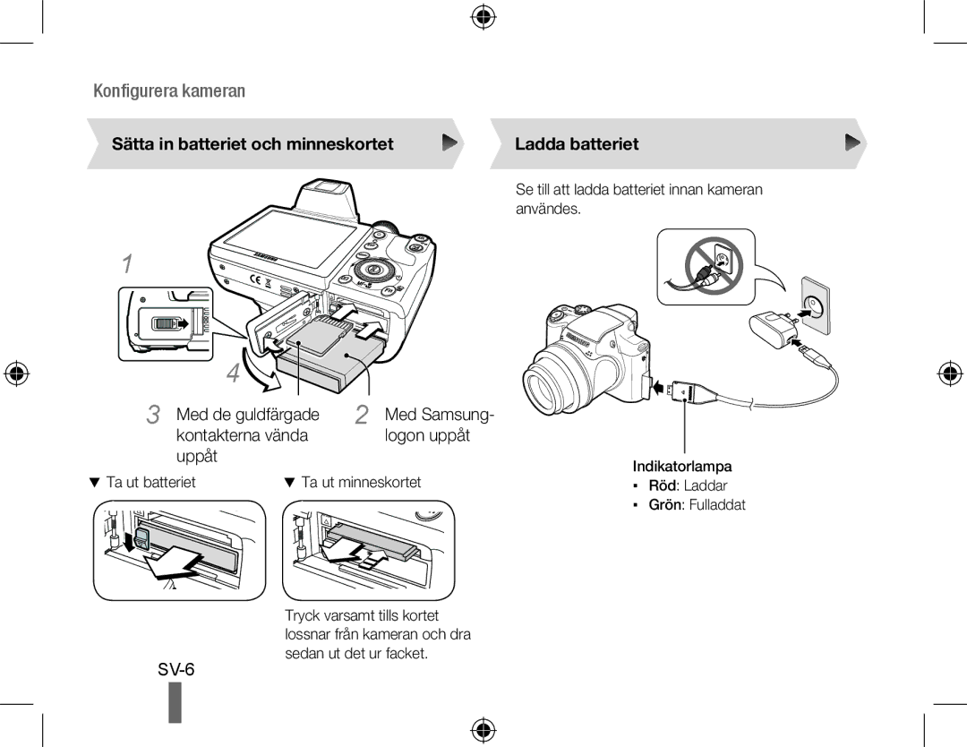 Samsung EC-WB5000BPBE2 Sätta in batteriet och minneskortet Ladda batteriet, Se till att ladda batteriet innan kameran 