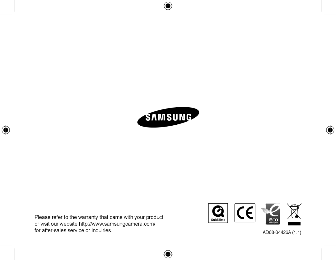 Samsung EC-WB5000BPBE1, EC-WB5000BABFR, EC-WB5000BPBFR, EC-WB5000BPBIT, EC-WB5000BPBVN, EC-WB5000BPBE2 manual AD68-04426A 