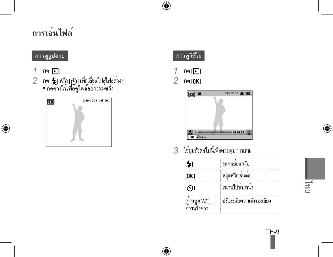 Samsung EC-WB5000BPBRU, EC-WB5000BABFR, EC-WB5000BPBFR, EC-WB5000BPBE1, EC-WB5000BPBIT, EC-WB5000BPBVN manual การเล่นไฟล์ 