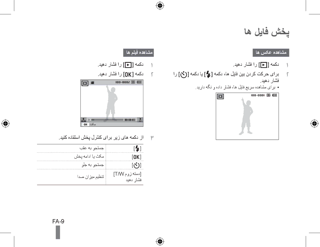 Samsung EC-WB5000BPBFR manual اه لیاف شخپ, FA-9, اه ملیف هدهاشماه سکع هدهاشم, دینک هدافتسا شخپ لرتنک یارب ریز یاه همکد زا3 