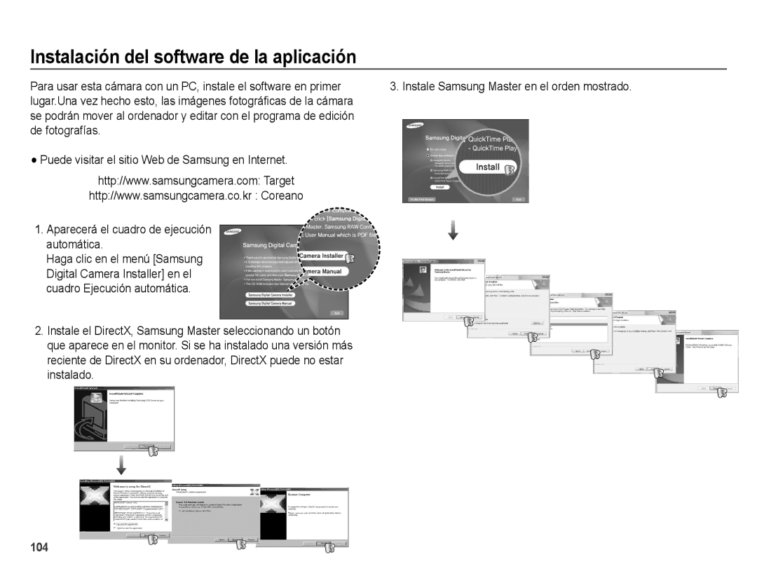 Samsung EC-WB5000APB, EC-WB5000BPBE1 manual Instalación del software de la aplicación 