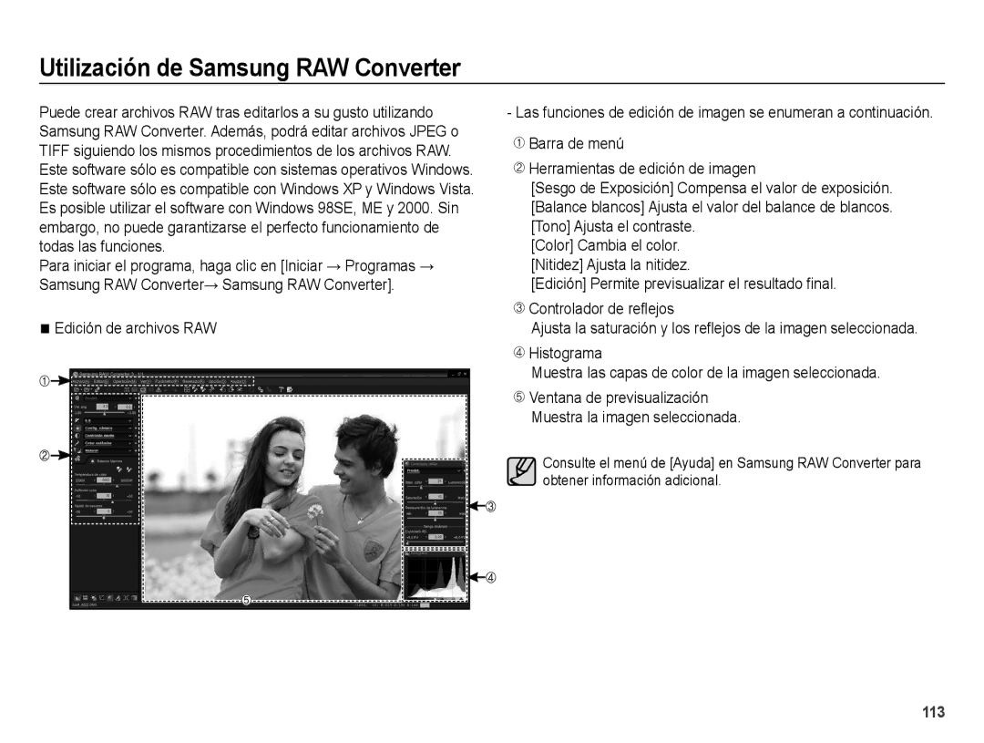 Samsung EC-WB5000BPBE1, EC-WB5000APB manual Utilización de Samsung RAW Converter, Edición de archivos RAW 