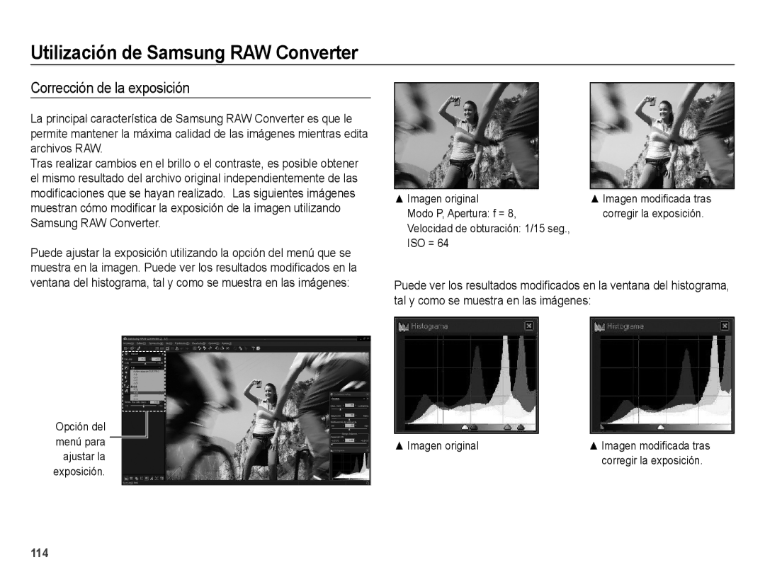 Samsung EC-WB5000APB, EC-WB5000BPBE1 manual Corrección de la exposición 