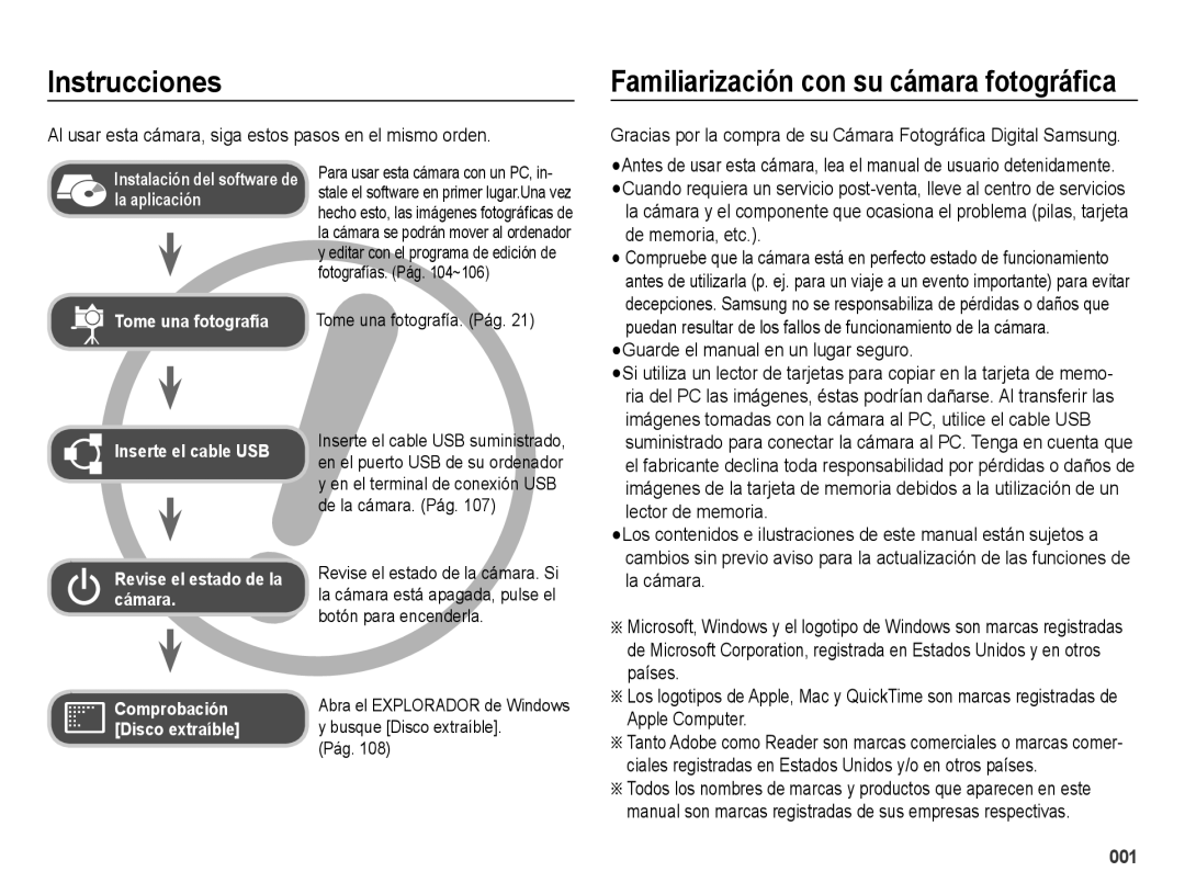 Samsung EC-WB5000BPBE1 Instrucciones, Al usar esta cámara, siga estos pasos en el mismo orden, Tome una fotografía. Pág 