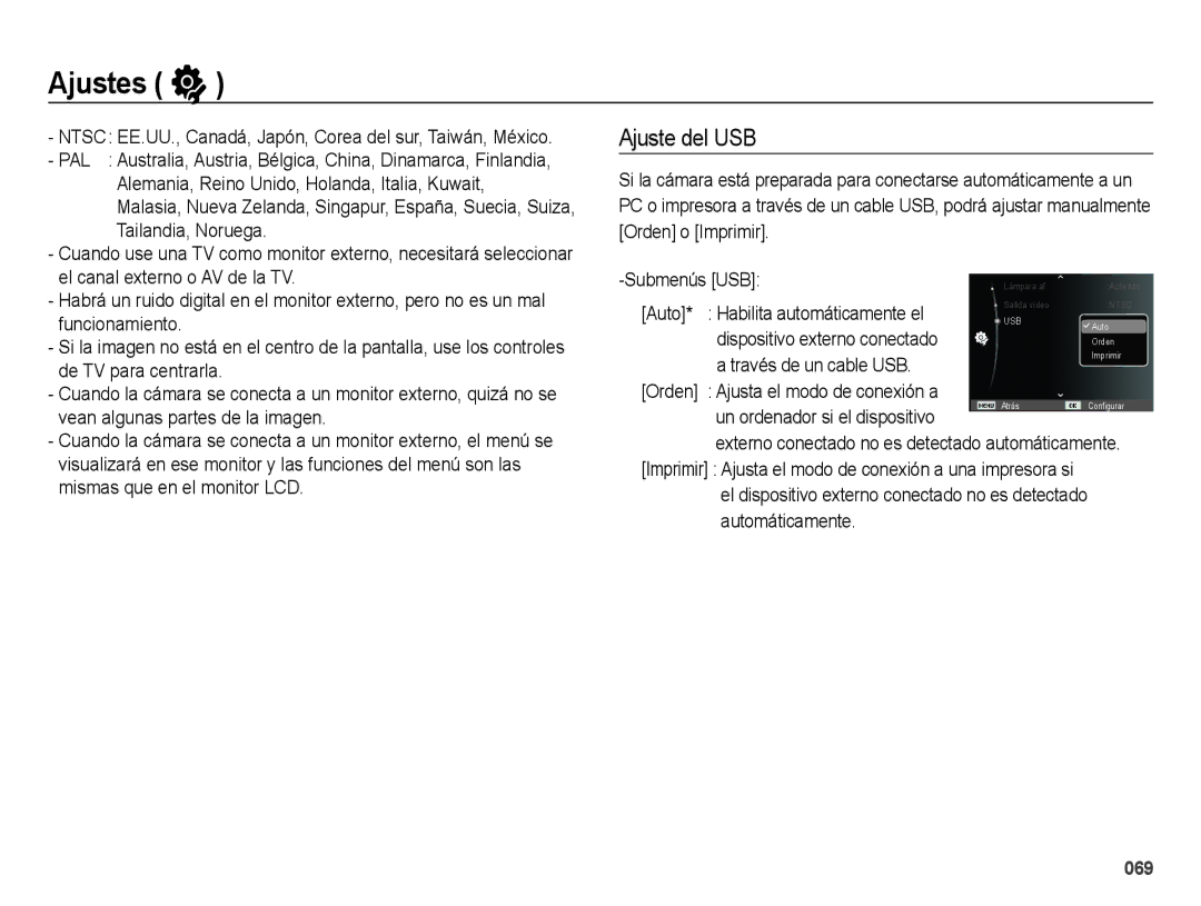 Samsung EC-WB5000BPBE1, EC-WB5000APB manual Ajuste del USB 