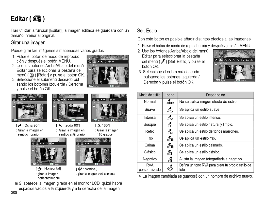 Samsung EC-WB5000APB Girar una imagen, Puede girar las imágenes almacenadas varios grados, Derecha y pulse el botón OK 